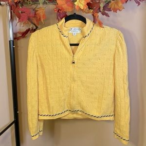 St. John Yellow cropped sweater